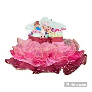Fancy Nancy Cupcake Tutu Skirt and Headband Set Disney Dress Up Halloween Sz 4
